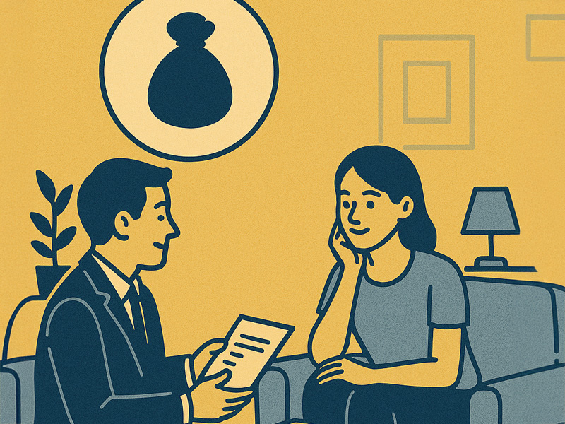 Berater und junge Frau unterhalten sich zum Thema Geldanlage